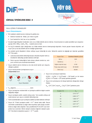 2024 - 11. SINIF KİMYA DİF - FÖY-8