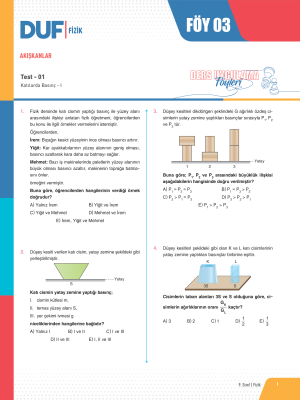 2024 - 9. SINIF FİZİK DUF - FÖY-3