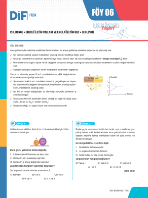 2024 - TYT FİZİK DİF - FÖY-6
