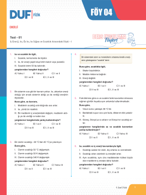 2024 - 9. SINIF FİZİK DUF - FÖY-4