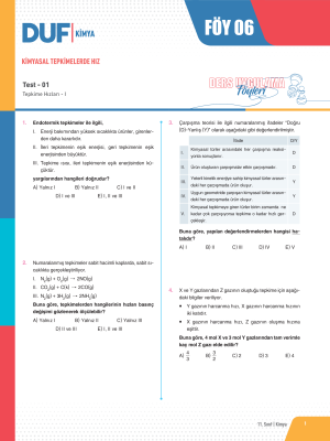 2024 - 11. SINIF KİMYA DUF - FÖY-6